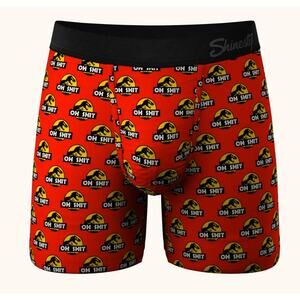 Shinesty Ball Hammock Boxer Fly Jurassic Park Dinosaur Mens Size Medium New Red
